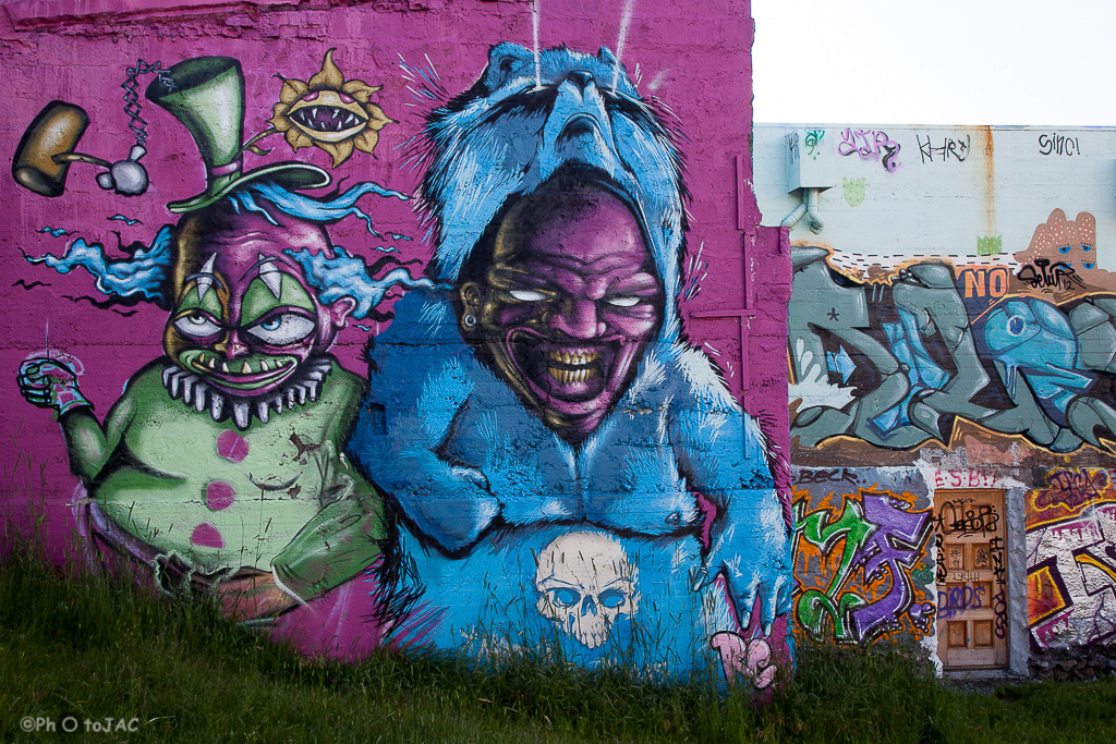 Cerca de la calle Laugavegur, muy céntrica, hay una bonita muestra de graffitis, muy representativa del arte urbano de esta ciudad.
