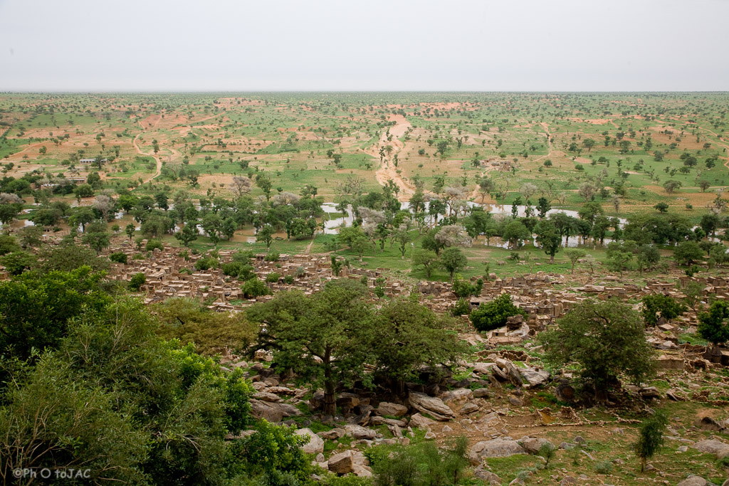 País Dogón. Mali. Aldea de Tireli en la parte inferior de la falla de Bandiagara.